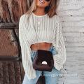 Mesh Cut-Out Sweater Bikini Beach Casual Top